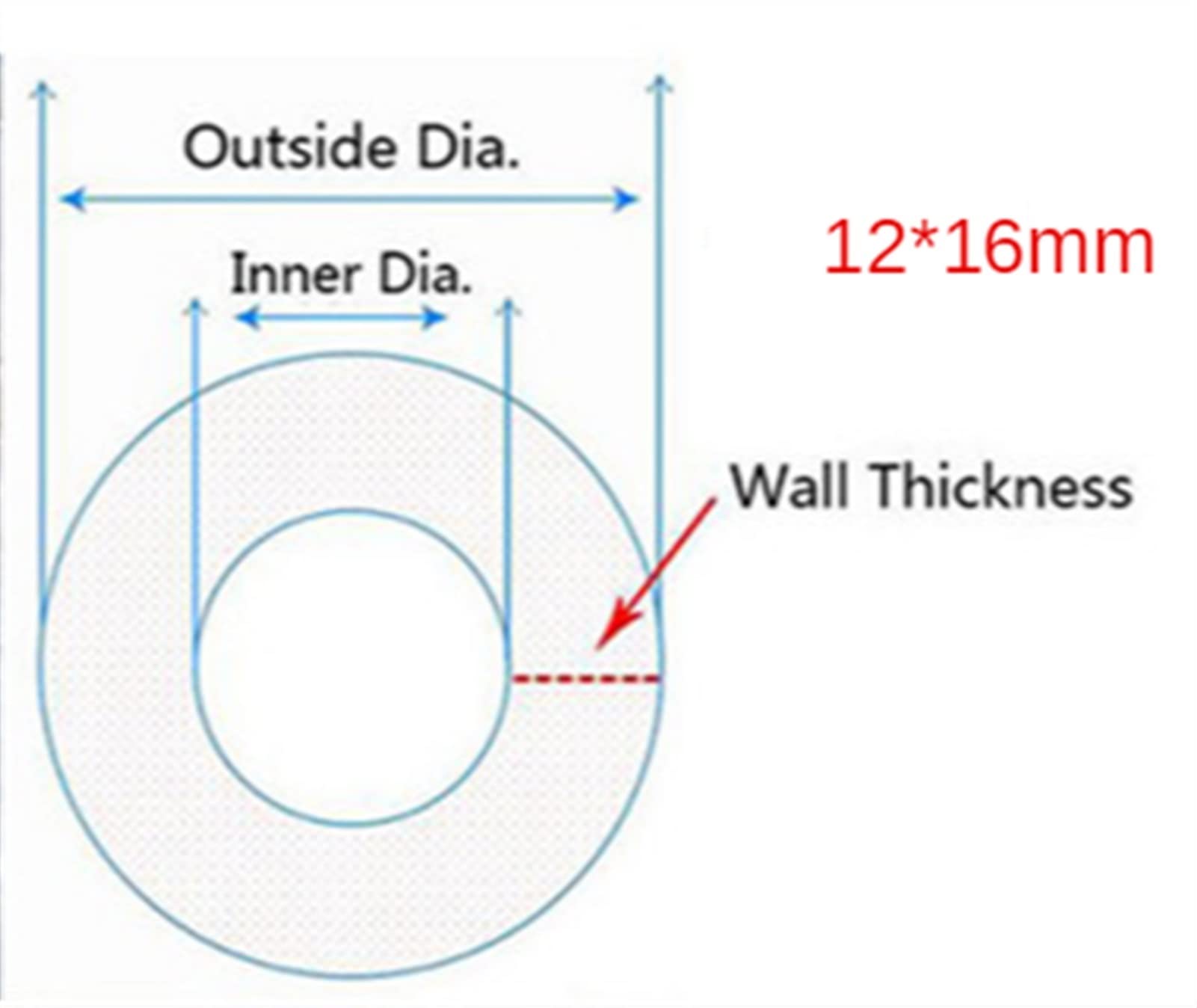 Lnanqing-Tube en Silicone Tube en Silicone de qualité Alimentaire Transparent de 3/5/10 mètres 2 4 6 8 10 12 16 16 20 mm Tuyau en Caoutchouc de Jardin Flexible, Flexible et Polyvalent