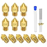 【Lieferumfang】: Die Druckerdüsen werden mit 12 0.4mm MK8-Düsen mit 5 Düsenreinigungsnadeln