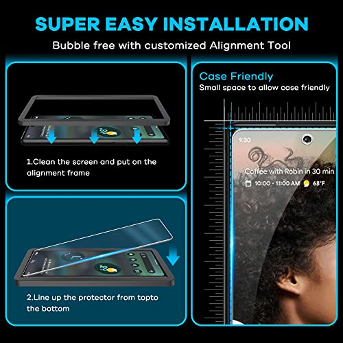 Aacl [3+3 Pack] Pixel 6A Screen Protector Tempered Glass For Google Pixel 6A 5G 6.1'' [2022] - Screen Protector For Pixel 6A With Camera Lens Protector - [Fingerprint Compatible][Alignment Tool] #TOP4