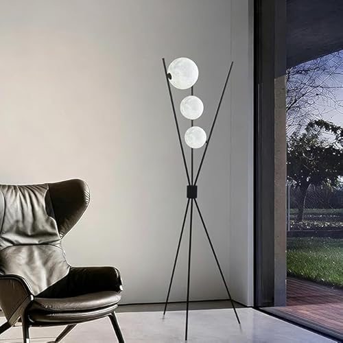 FROIDEXG Lámpara de pie moderna de 3 luces para sala de estar, iluminación de pie regulable con interruptor de pie y pantalla acrílica. Lámparas de pie altas para dormitorio,rincón de lectura,estudio