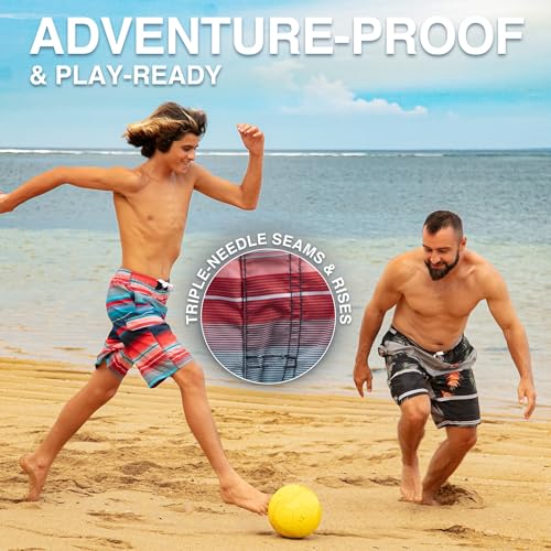 Image of Kanu Surf Boys' Toddler Troy Stripe Swim Trunks