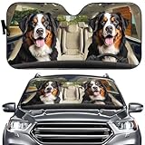 Generic Bernese Mountain Dog Car Sun Shade for Front Windshield,Dog Automotive Windshield Sunshades,Foldable UV Protection Reflective Sun Visor Sun Shade for Car Decoration,Keep Your Vehicle Cool