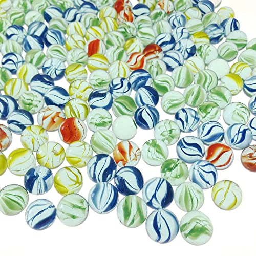 JZK Lot de 200 billes en verre colorées classiques rétro - Œil de chat - Jouets de fête pour enfants - Cadeau d'anniversaire pour enfants