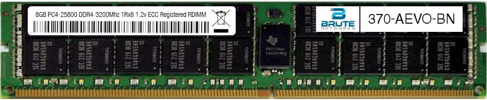 370-AEVO-BN - 8GB DDR4-3200MHz 1Rx8 ECC Registered RDIMM (Compatible with OEM PN# 370-AEVO)