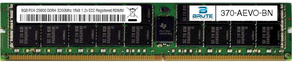 Brute Networks 370-AEVO-BN - 8GB DDR4-3200MHz 1Rx8 ECC Registered RDIMM (Compatible with OEM PN# 370-AEVO)