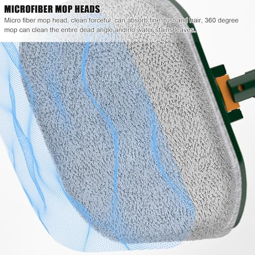 Fregona plana con cubo, sistema de agua sucia independiente y microfibra profunda 4