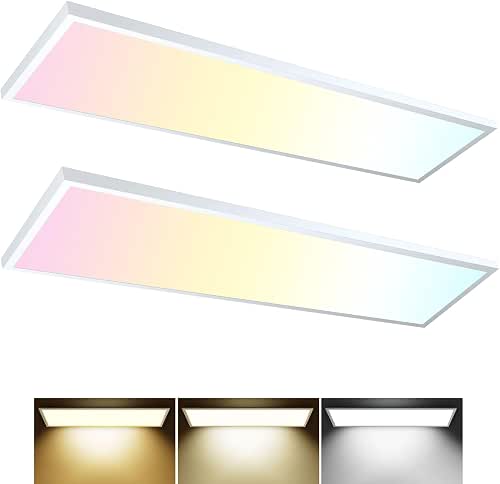 AIKVSXER 2PACK 1x4 LED Flat Panel Light Surface Mount LED