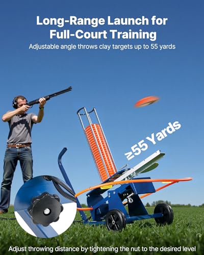 Image of VEVOR Clay Pigeon Thrower, Automatic Skeet and Trap Launcher with Adjustable Angle & Foot Pedal for Clays Throwing Shooting Sports