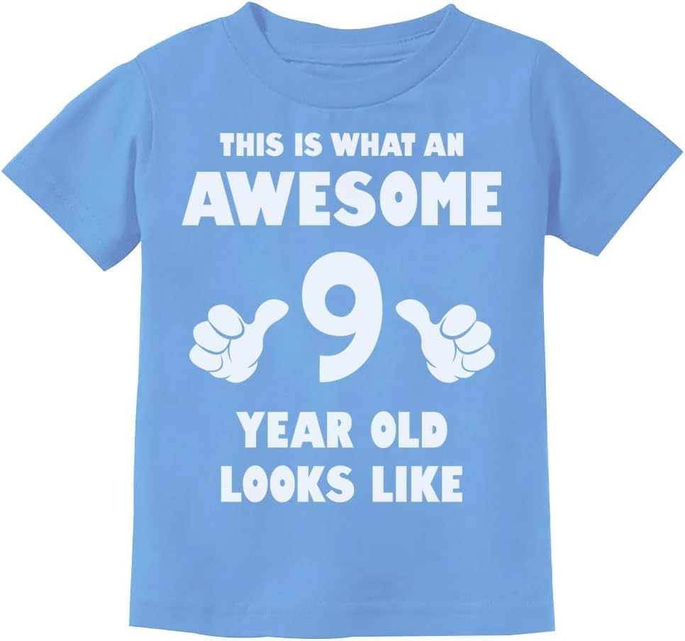 Tstars Awesome 9 Year Old Birthday Shirt - Fun Gift Tee for Boys or Girls Turning Nine - Youth Kids T-Shirt
