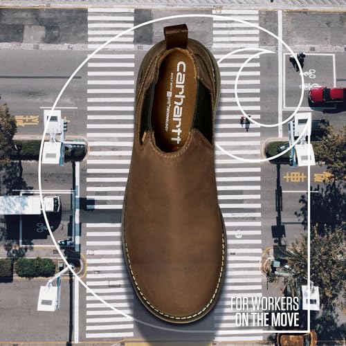 Carhartt Millbrook 4" Romeo Steel Toe Wedge Work Boot - Work Boots for Men on the Move, Brown Oil Tanned Leather, Slip & Electrical Hazard Resistant, FastDry, and Rain Defender2