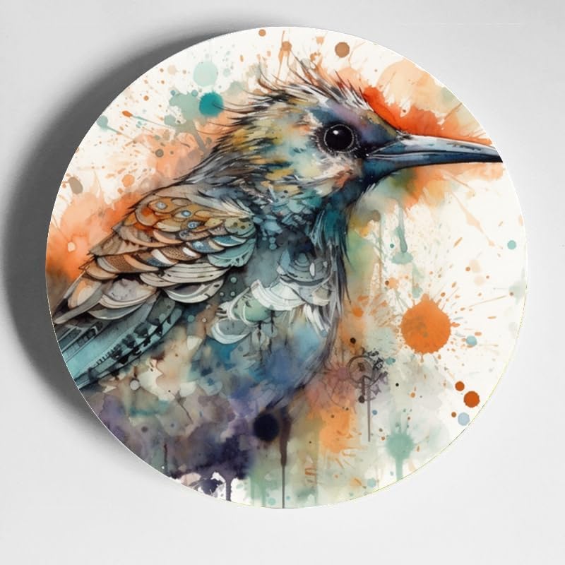 Bird 10-inch Ceramic Plate for Wall Display or Tabletop, with Stand & Hook DP-114712225