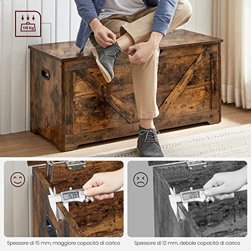 VASAGLE Cassapanca, Panca Portaoggetti, Pouf