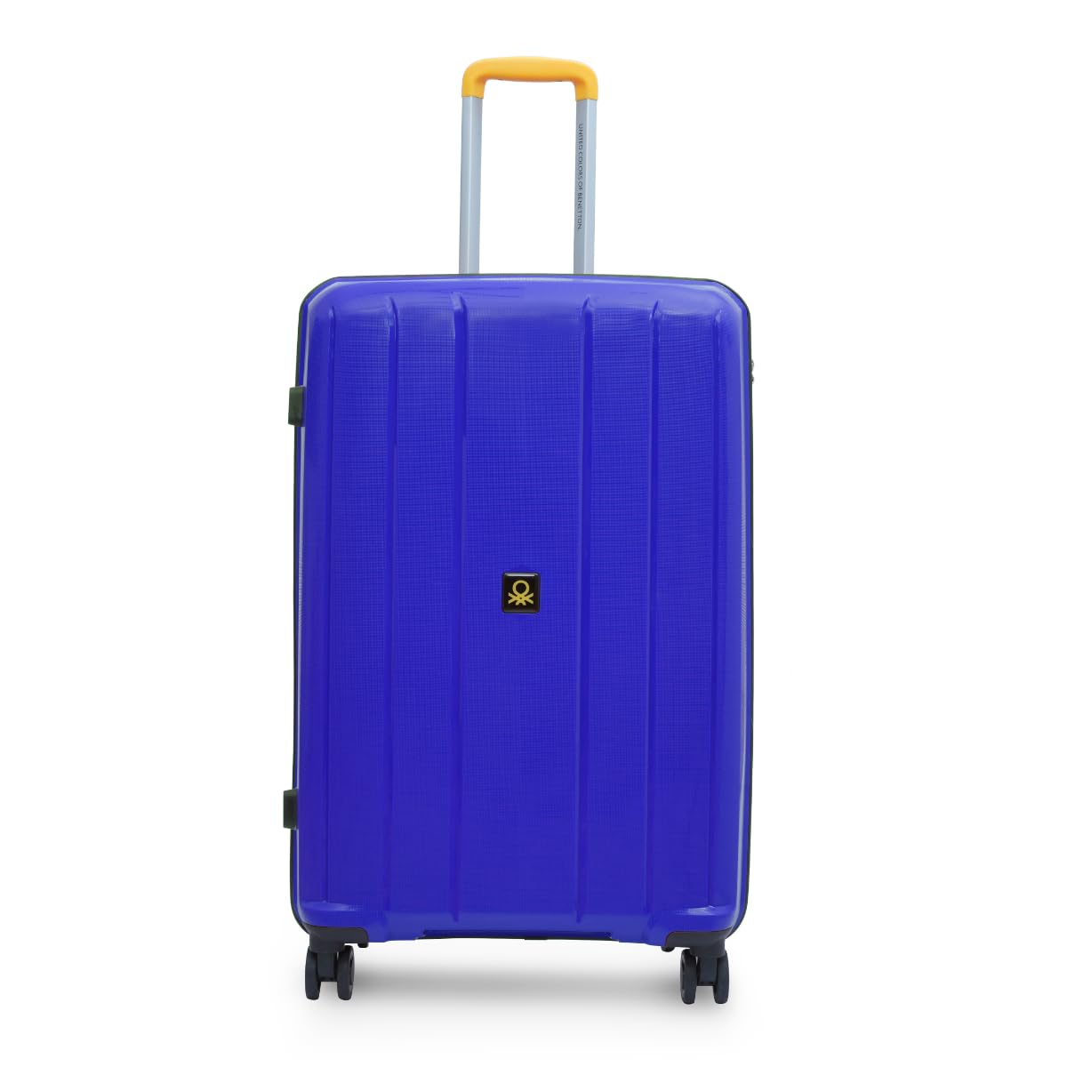 united colors of benetton Polypropylene Wayfarer Unisex Plain Dark Grey Hard Double Spinner Luggage - Blue, 79CM, Cargo Bag with 8 Wheel Trolley,Small-picture-14