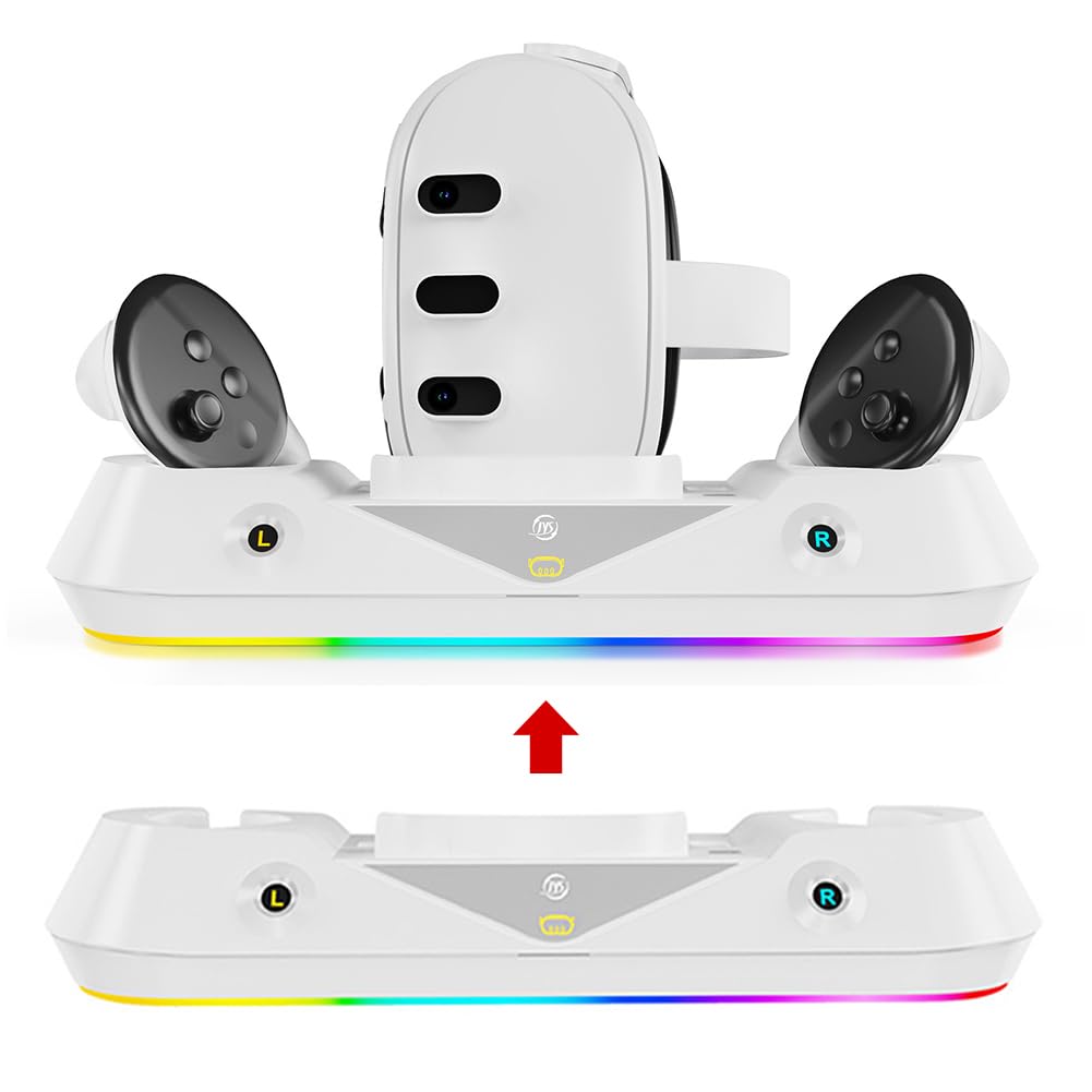 Ładowarka do kontrolera Tryb oświetlenia RGB Podstawka ładująca zestaw słuchawkowy Kontroler zestawu słuchawkowego Wskaźnik ładowania Bateria 2 * 1800 mAh do akcesoriów 3