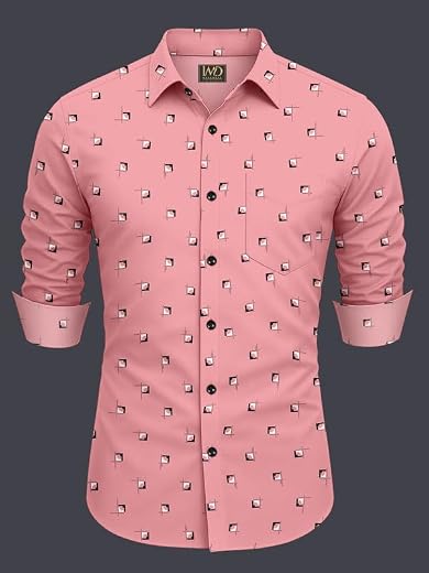 Men’s Striped Casual Shirt Full Sleeve Regular Fit, Soft Cotton Fabric with Trendy Pattern, Suitable for Office