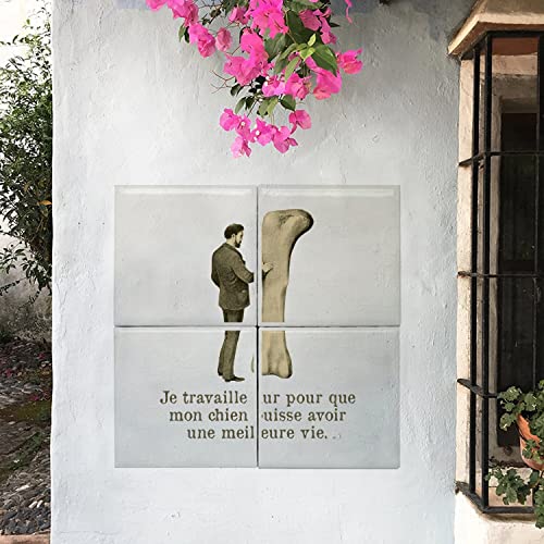 Carreaux céramique décoratifs 15x15 cm lot de 4 muraux pour passionnés de chiens