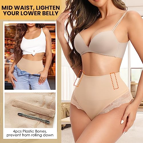 Hmq Tummy Control Thong Shapewear For Women Slimming Mid Waistd Girdle Panties Seamless Shaping Thong Body Shaper Underwear #TOP3