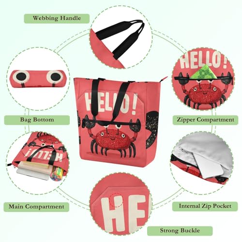 Bolsa para libros con bolsillos interiores para niños, estudiantes y adultos 5