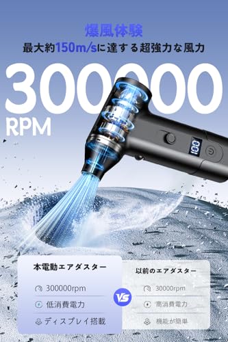 【Amazon.co.jp限定】LeavDust エアダスター 電動ブロワー ブロアー 小型 300000RMP高速回転 FB10 - 画像 1