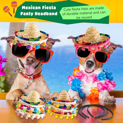 image for Sonarun 12 Pack Mexican Sombrero Headband Cinco De Mayo Sombrero Hat H