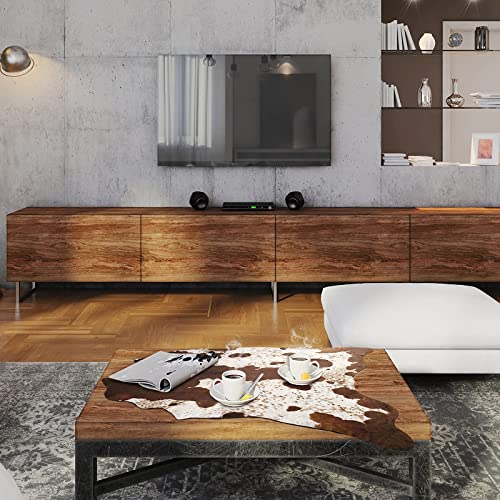 Foxmas Faux Cowhide Rug Cow Print Rugs For Bedroom Living Room, Western Home Decor Cow Hide Animal Rug, Cow Print Western Rugs, Faux Fur Fabric Rug Animal Print Carpet, 2.3X3.6 Feet #TOP3