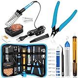 [page_title]-Lötkolben Set, HANDSKIT lötkolben 11in1 Lötset, 60W Digitale Lötstation Temperatur 200-450°C Regelbar mit 2 Lötspitzen,Entlötpumpe,Lötzinn,Pinzette