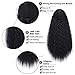 AISI QUEENS Clip-in Bangs, Straight, Natural, Curly Human Hair, Black, 8 inches, Clip-on Fringe Bangs with Temples, One Piece Hairpiece
