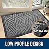 OLANLY Front Door Mat Outside Entrance 29.5x17, Absorbent, Heavy Duty Sturdy Natural Rubber Doormat Indoor Outdoor, Stain and Fade Resistant, Non-Slip Low Profile Floor Mat for Entryway, Grey Diamond #4