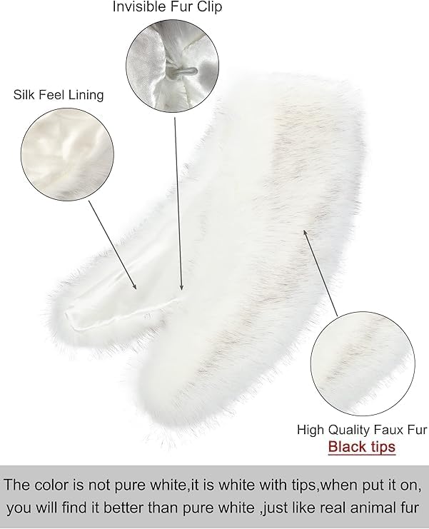 Soul Young Faux Fur Collar Women's Neck Warmer Scarf Wrap - Image 5