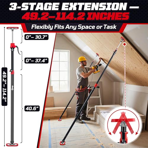 XINQIAO Cabinet Jacks for Installing Cabinets, Heavy Duty Third Hand Tools Adjustable Support Pole from 49.2 in to 114.2 in, 2 PCS by XINQIAO - Image 3
