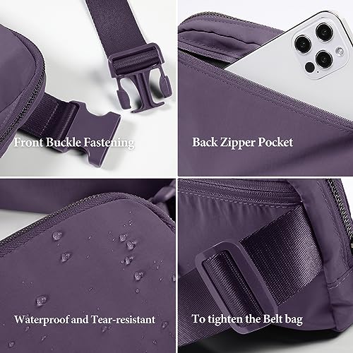 Image of ODODOS Unisex Mini Belt Bag with Adjustable Strap Small Fanny Pack for Workout Running Traveling Hiking, Navy Cosmos