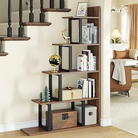 YITAHOME 5 Tier L Shaped Bookshelf Cover