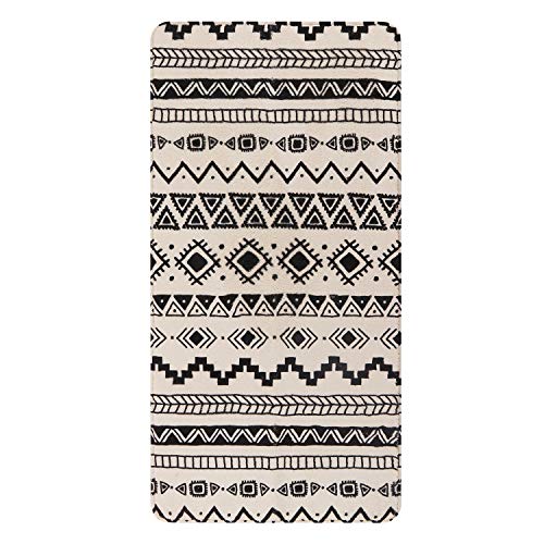 Lahome Boho Geometric Washable Area Rug - 2' X 4' Non-Slip Area Rug Small Accent Distressed Throw Rugs Floor Carpet For Door Mat Entryway Bedrooms Decor (Rectangle - 2’ X 4’, Black & Off-White) #TOP1