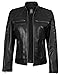 Decrum Leather Jackets for Women - Womens Leather Jacket | [1313724] Black Cafe Racer, L