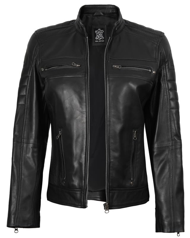 Decrum Leather Jacket Women - Stylish Casual Real Lambskin Leather Jackets for Women2