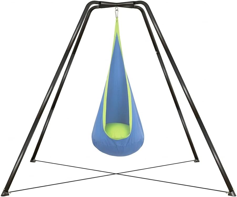 Saucer Swing Stand Frame, Indoor Tree Swings Stand for Kids Heavy-Duty Metal Swings Frame Suitable Tree Saucer Sensory Round Swing for Backyard Playground Park, Saucer Swing -NOT Included