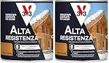 V33 Protettivo Completo per Legno a Solvente Alta Protezione Noce Chiaro 0,75 L (Confezione da 2)