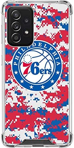 Skinit Clear Phone Case Compatible with Galaxy A52 5G - Officially Licensed NBA Philadelphia 76ers Red Digi Camo Design