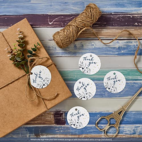 Avery Round Tags, Sure Feed Technology, 2\" Diameter, Matte White, Strings Included, 120 Total, Print-to-The-Edge, Laser/Inkjet Printable (80512)