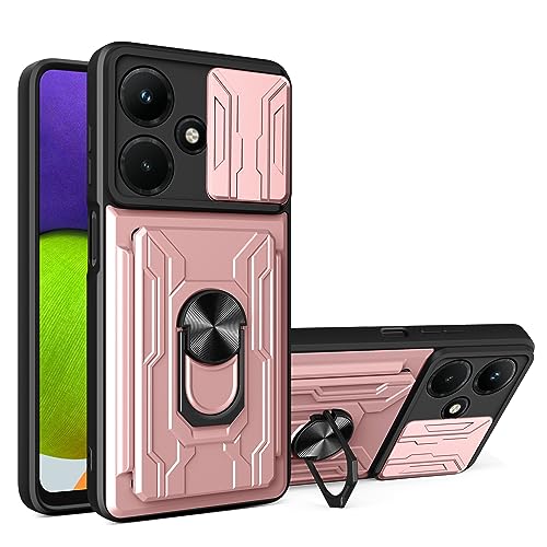 Elubugod Compatible with Infinix Note 30 Pro 4G Slot Phone Case,with Slide Camera Lens Cover Compatible with Infinix Note 30 Pro 4G X678B Case Rose Gold