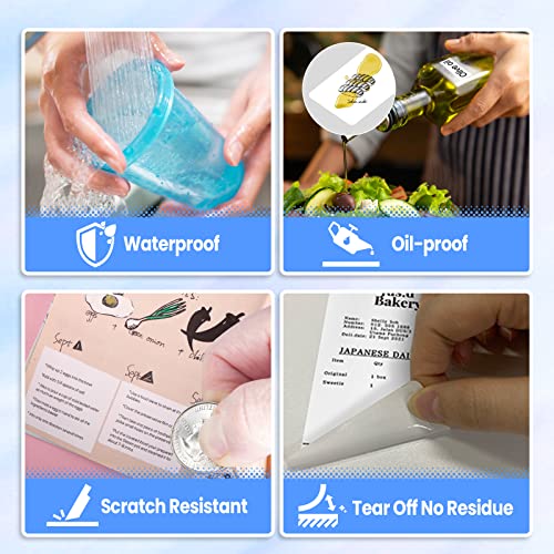 Image of Phomemo 2 inch Adhesive Sticker Printer Paper Thermal Labels, White | 3 Rolls 53mm for Phomemo M02 /M02S /M02 Pro /M04S Pocket Bluetooth Thermal Printer, 50mm x 3.5m