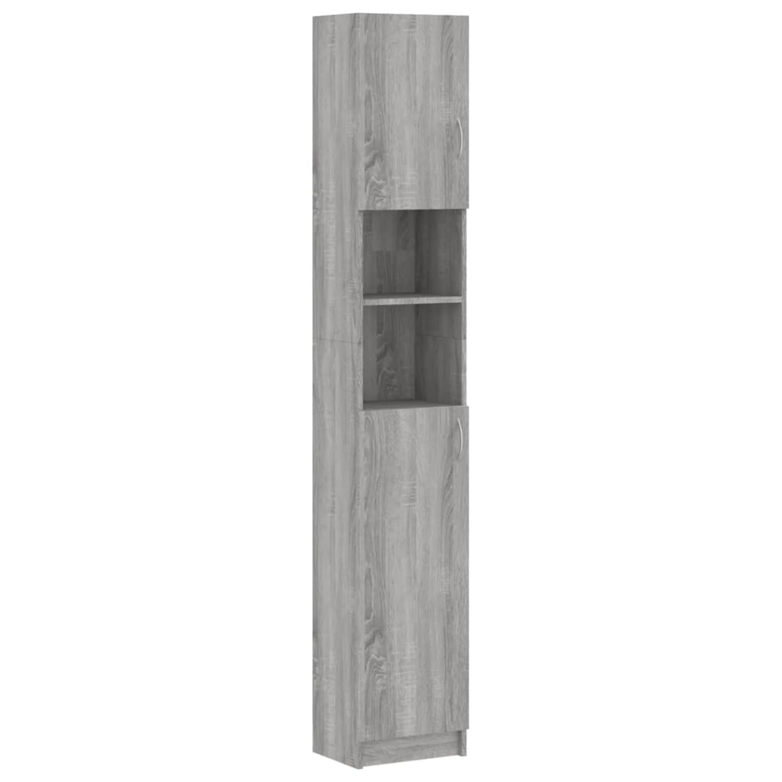 ShGaxin Szafka łazienkowa, meble łazienkowe, pomocnicza szafka łazienkowa, kolumna łazienkowa, szafka łazienkowa, szafka łazienkowa, sklejka Sonoma szara 32x25,5x190 cm