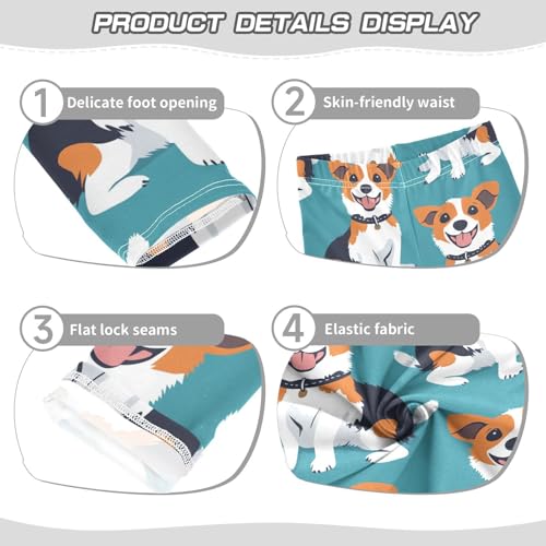 Dog in Collar Girls Leggings,Workout Leggings for Girls Toddler Athletic Legging Size for 3-10T3