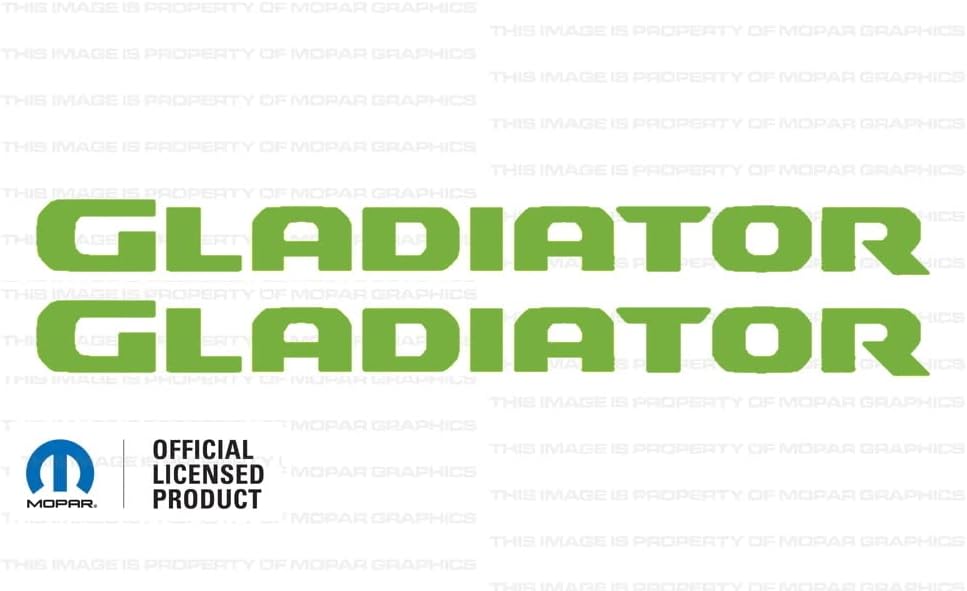 Decal Mods Gladiator Hood Graphic Decal/Sticker fits Jeep Wrangler/Gladiator JL/JT (2019-2024) Vibrant Green CVGN (Set of 2) | SJ4T8