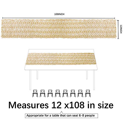 B-Cool Sequin Mesh Table Runner Sequin Table Runner Wedding Decoration 2 Pieces For Party Supplies Romantic Wedding Runner Gold 12X108 Inch #TOP4