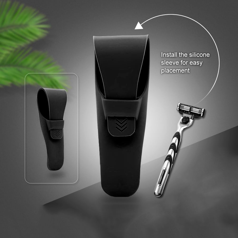 Estuche De Viaje Suave De La Maquinilla, Funda Maquinilla, Estuche De Maquinilla De Afeitar, Protector De Bolsa De Afeitar Funda De Silicona, Funda De Silicona Para Maquinilla De Afeitar (Negro)