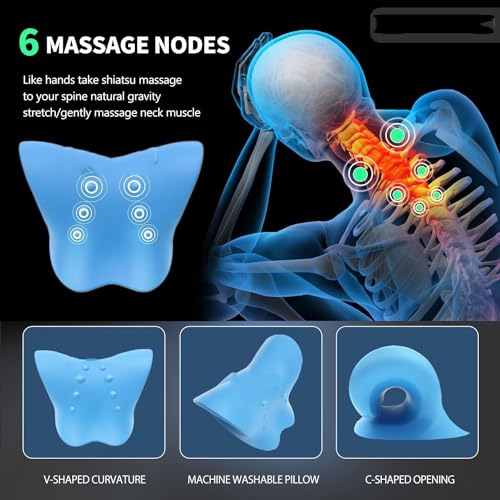 Image of Neck and Shoulder Relxer, Cervical Traction Device for Cervical Pain Relief and Cervical Spine Alignment, Chiropractic Pillow Neck Rest Pillow