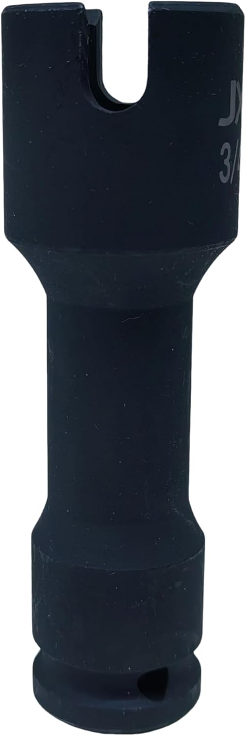 1/2-Inch Drive Multi-Purpose Lineman Deep Socket, Fits 3/4" Hex and 4-Point Square Nuts, with 5/16" Slot for Eye Bolts, J-hooks, and Grounding Clamps, Made from Heat-Treated CrMo Alloy Steel