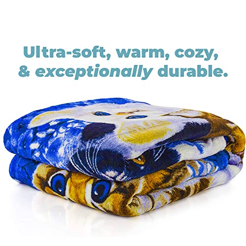Dawhud Direct Collage Kitten Fleece Blanket For Bed, 50" X 60" Cute Fleece Throw Blanket For Girls, Women, Men And Kids - Super Soft Plush Cat Blankets For Cat Lovers Kitty Cats Print Throws Blankets #TOP2