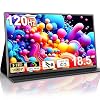 COOLHOOD Monitor portátil de 18.5 pulgadas para laptop, 1080P FHD 120Hz 125% sRGB USB-C HDMI Monitor de viaje para laptop, Mac PC, pantalla portátil con cubierta inteligente, compatible con VESA